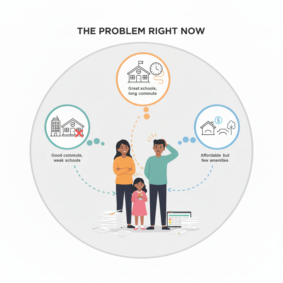 The problem right now - families face difficult trade-offs